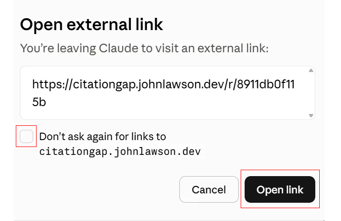 Citation Gap returns a scored report with a shareable link.